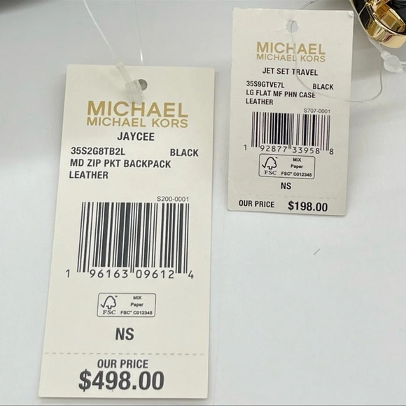 Michael Kors Medium Jaycee Backpack & MF Phone Case Wallet Black/Goldd - Picture 11 of 11